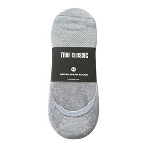 True Classics Never Show Socks Grey XL 12 - 14 Shoe Size  3-Pack